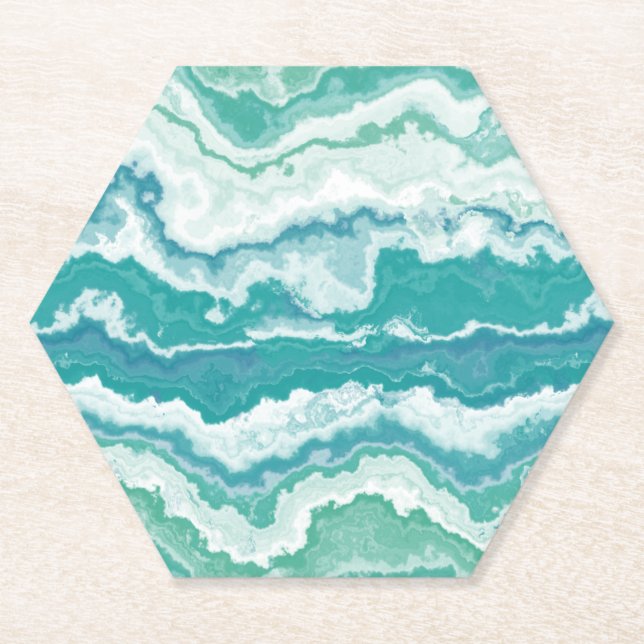 marbled sea foam : paper coaster (Front)