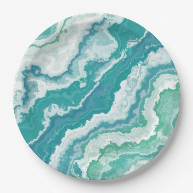marbled sea foam : paper plate (Front)
