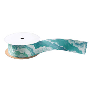 marbled sea foam : satin ribbon
