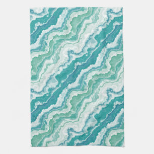 marbled sea foam : tea towel