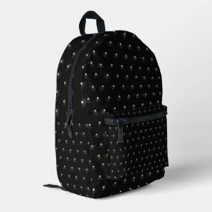 Marbled Silk Moire Pattern in Black Diamond Printed Backpack