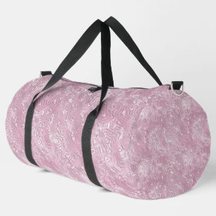 Marbled Silk Moire Pattern in Dusty Pink Duffle Bag