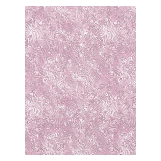 Marbled Silk Moire Pattern in Dusty Pink Tablecloth (Front)