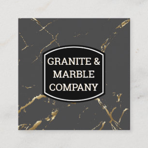 Marbled Slab   Granite   Gold Texture Background Square Business Card