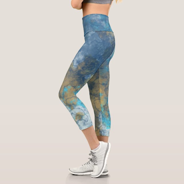 Marbled Stone Capri Leggings (Left)