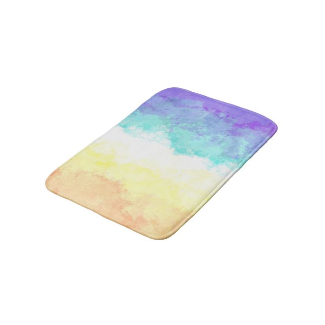 Marbled Swirly Boho Abstract Genderfaun Pride Flag Bath Mat (Angled)