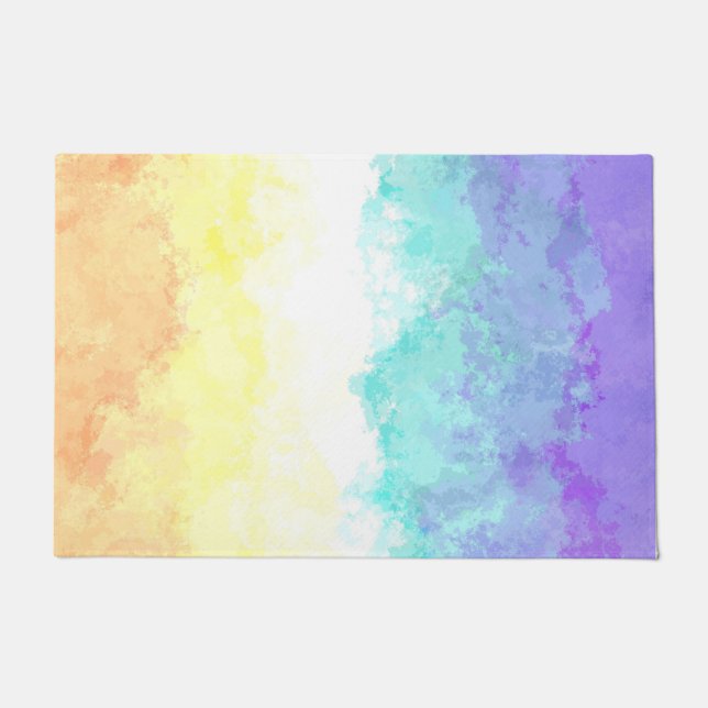 Marbled Swirly Boho Abstract Genderfaun Pride Flag Doormat (Front)