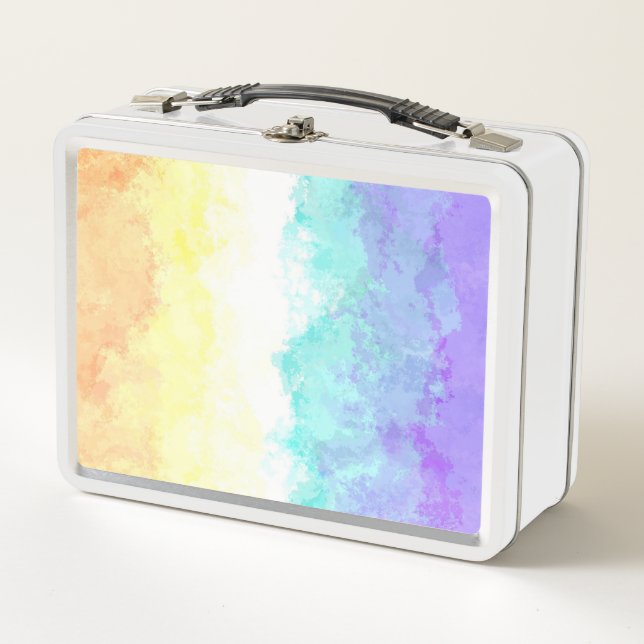 Marbled Swirly Boho Abstract Genderfaun Pride Flag Metal Lunch Box (Front)