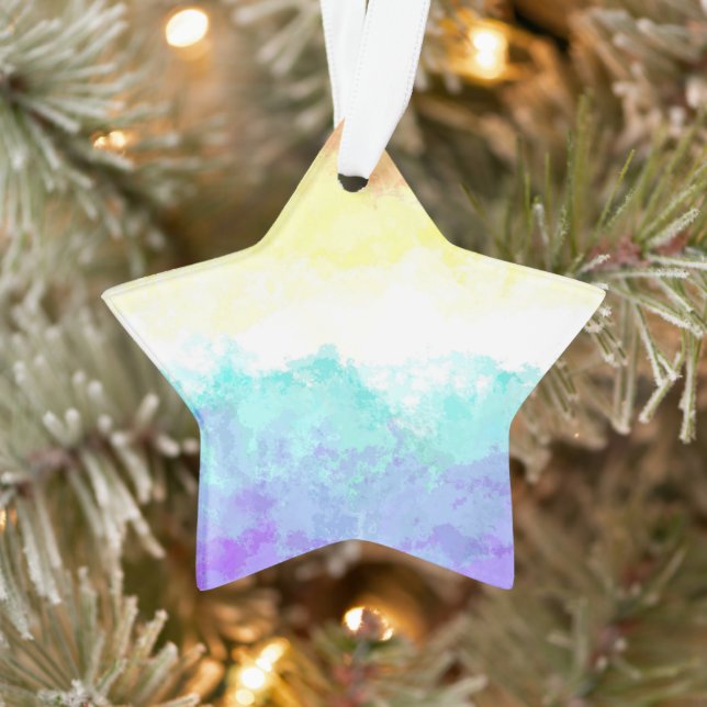 Marbled Swirly Boho Abstract Genderfaun Pride Flag Ornament (Tree)