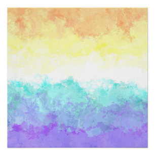 Marbled Swirly Boho Abstract Genderfaun Pride Flag Poster