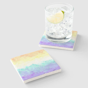 Marbled Swirly Boho Abstract Genderfaun Pride Flag Stone Coaster