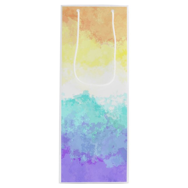 Marbled Swirly Boho Abstract Genderfaun Pride Flag Wine Gift Bag (Front)
