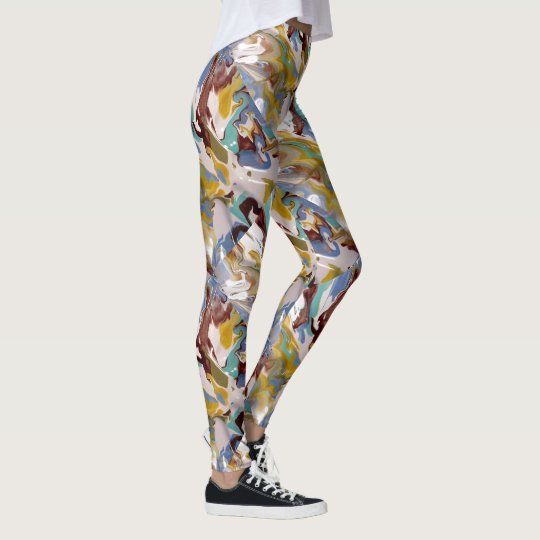 Marbled Swirly Paint Camo Yoga Pants Running