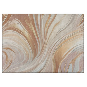 Marbled Taupe and Cream Luminous Cutting Board