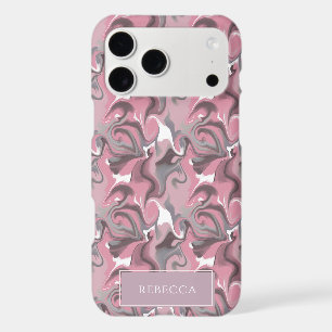 Marbled Trippy Retro Groovy Pink Personalised Name
