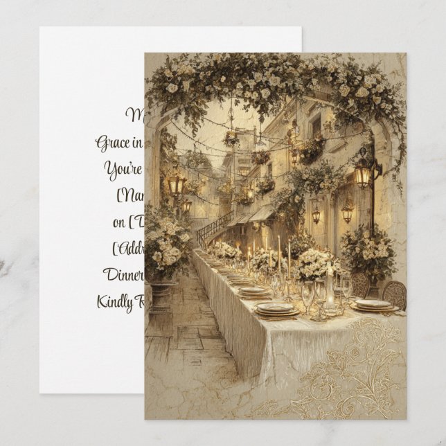 Marbled Vows | Stone Grace  Invitation (Front/Back)