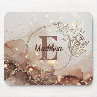 Marbled Watercolor with Glitter Accents Mouse Mat