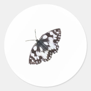 Marbled White Butterfly Classic Round Sticker