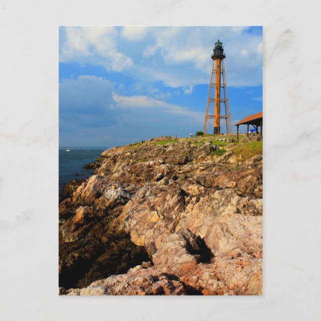 Marblehead Lighthouse and Ocean Bluffs Postcard (Front)