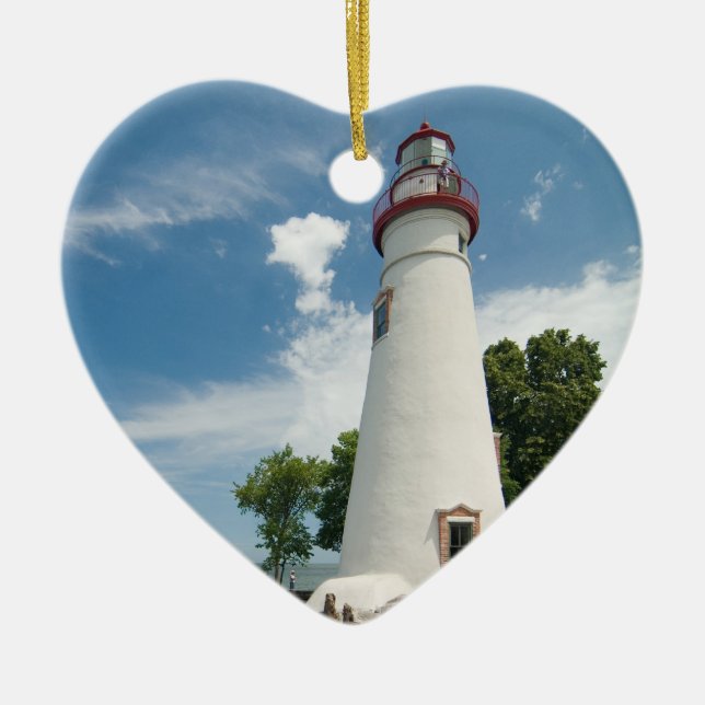 Marblehead Lighthouse Ceramic Tree Decoration (Front)