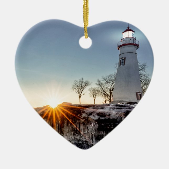 Marblehead Lighthouse Ceramic Tree Decoration (Front)