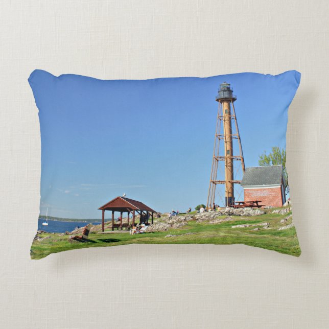 Marblehead Lighthouse, Massachusetts Accent Pillow (Front)