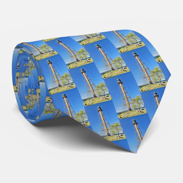 Marblehead Lighthouse, Massachusetts Mens Tie (Rolled)