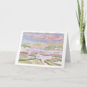 Marblehead Marsh Watercolor Folded Card