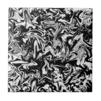 Marbleised Black and White Modern Abstract Artwork