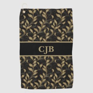 Marbleised Black Gold Golf Towel