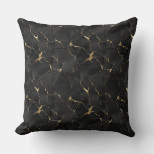 Marbleised Black & Gold Luxury  Cushion