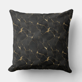 Marbleised Black & Gold Luxury Cushion