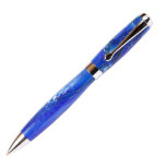 Marbleised Blue & White Promotional Ball Point Pen<br><div class="desc">This E422 Style Twist Activated Promotional Ball Point Pen has a marbleised Blue & White gloss body and features chrome plated fittings and a Black Medium Parker Style Ball Point refill. This ball point pen not only looks and feels great, the oversized contour shape of the body fits so comfortably...</div>