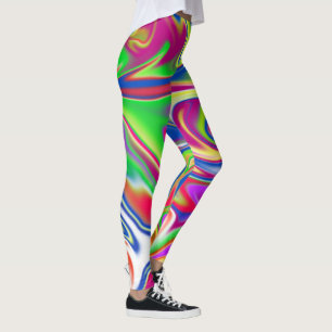 Marbleised Bubble Gum Candy, Ladies Leggings