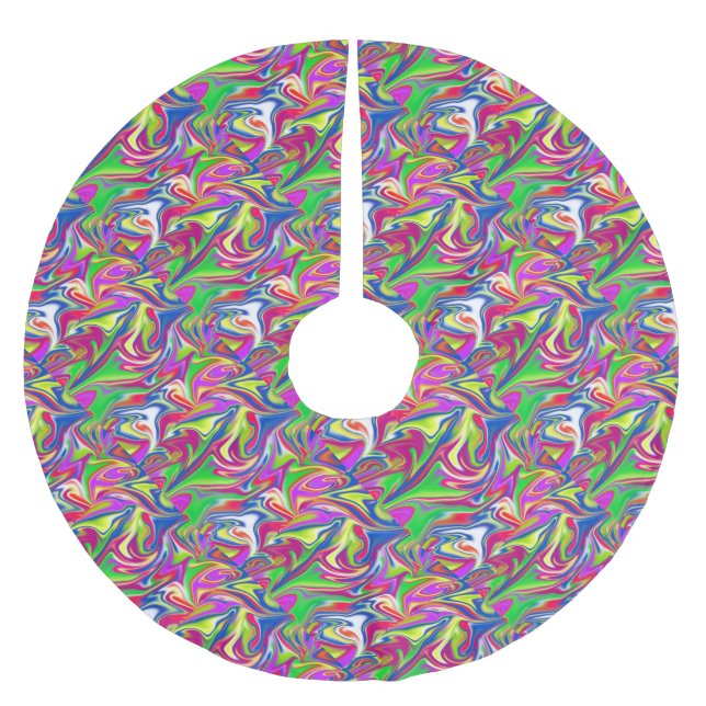 Marbleised Candy Liquid,_ Brushed Polyester Tree Skirt (Front)