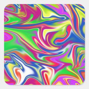 Marbleised Candy Liquid,_ Square Sticker