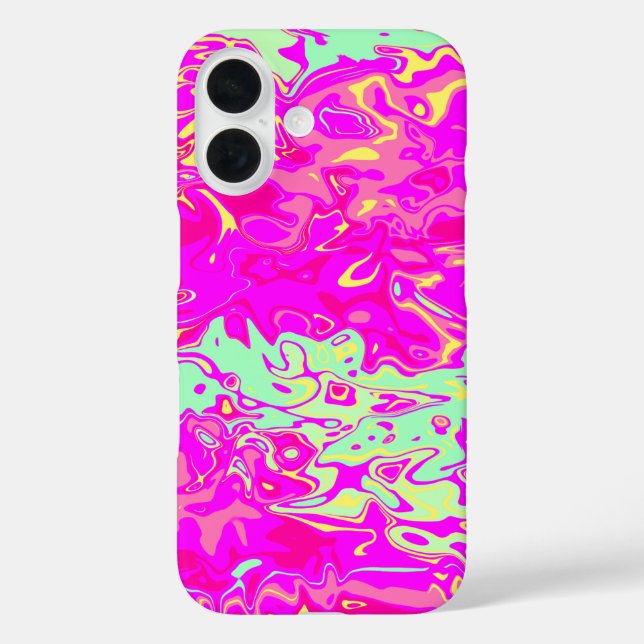 Marbleised Look Pinks Greens Yellow Abstract Art Case-Mate iPhone Case (Back)