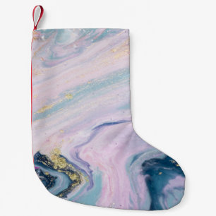 Marbleised pastel colours, luxury background. small christmas stocking