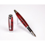 Marbleized Red & Black Promotional Fountain Pen<br><div class="desc">This E421 Style Promotional Fountain Pen has a marbleized Red & Black gloss body. Features a sleek removable cap and clip with chrome plated fittings and a medium stainless steel German Made Nib. This entry level fountain pen not only looks and feels great in your hand but also writes smooth...</div>