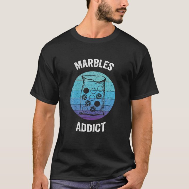 Marbles Addict | Vintage Marbles Racing Game T-Shirt (Front)