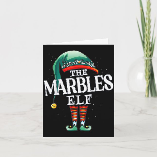 Marbles Elf Christmas Group Xmas Pajama Party  Card (Front)