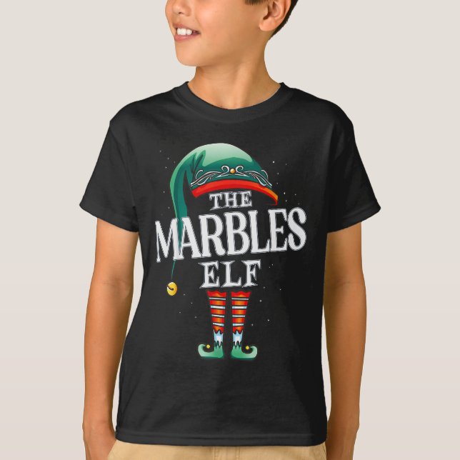 Marbles Elf Christmas Group Xmas Pajama Party  T-Shirt (Front)