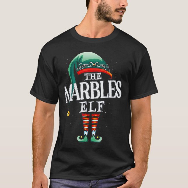 Marbles Elf Christmas Group Xmas Pajama Party  T-Shirt (Front)