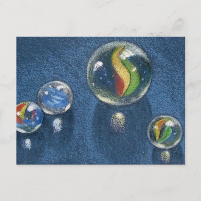 MARBLES IN COLOR PENCIL POSTCARD (Front)