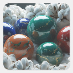 Marbles In Cotton Square Sticker