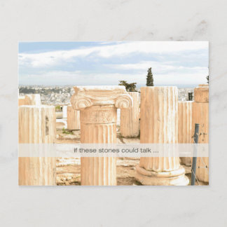 Marbles Reunited Postcard Pillars on the Acropolis