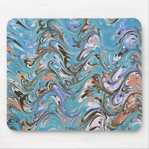 Marbling Abstract In Blue Mouse Mat