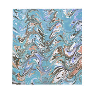 Marbling Abstract In Blue Notepad