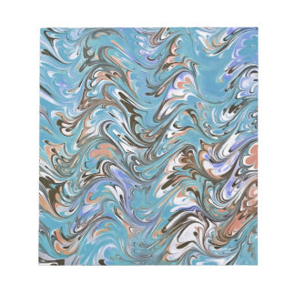 Marbling Abstract In Blue Notepad