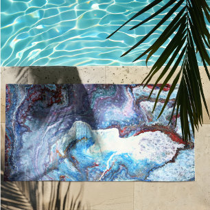 Marbling Blue Beach Towel